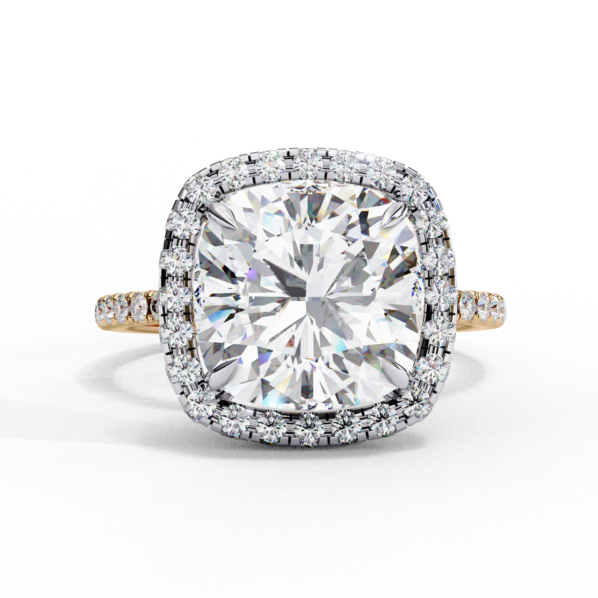 Cushion Cut Halo Engagement Ring
